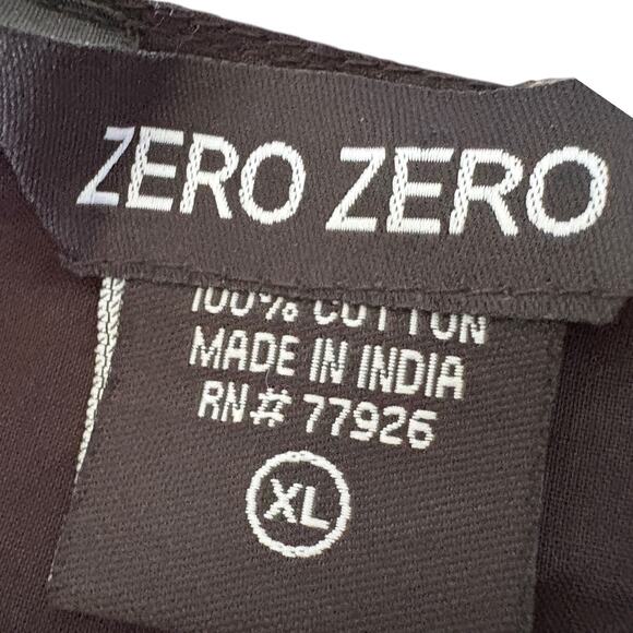 VTG 90s Whimsigoth Boho Black Maxi Skirt Gold Peasant Cotton Hippie Festival XL - Picture 5 of 7